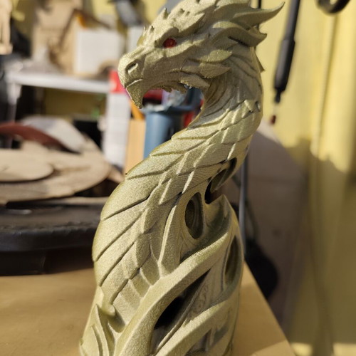 Golden Dragon 17cm 3D printed decorative sculpture new