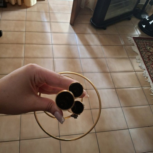 Gold-plated candle holders used, 2 pieces, 24K