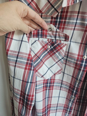 Levi's Plaid Check Shirt Red Blue White Size L