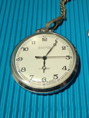 Vintage Soviet pocket watch used, mechanical Vostok