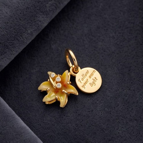 Disney Tangled Sundrop Flower Glow-in-the-dark Charm new, silver, gold color