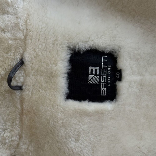 Women's leather aviator jacket with natural fur, like new, size M