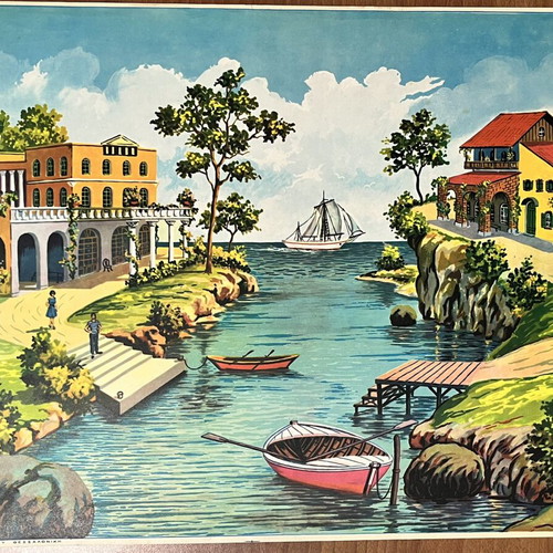 Rekou Vintage Lithograph used 32x42 cm