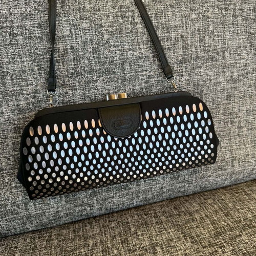 Folli Follie evening clutch 2 in 1 with detachable part, like new, black and silver