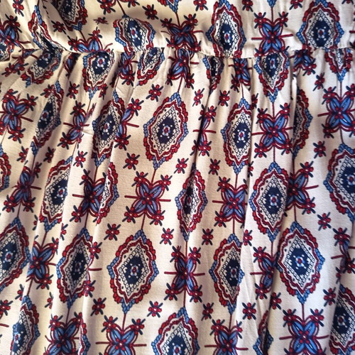 Boho dress with ethnic pattern, like new, blue and red
