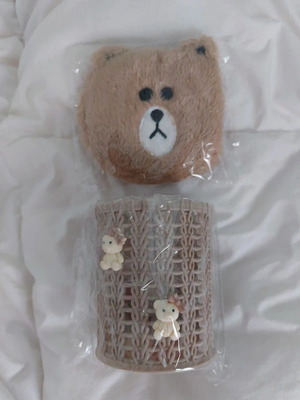 Pencil holder with teddy bears and gift wallet new