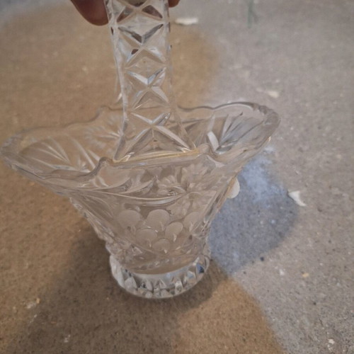 Vintage German cut crystal vase signed Anna Hutte Bleikristall made in West Germany