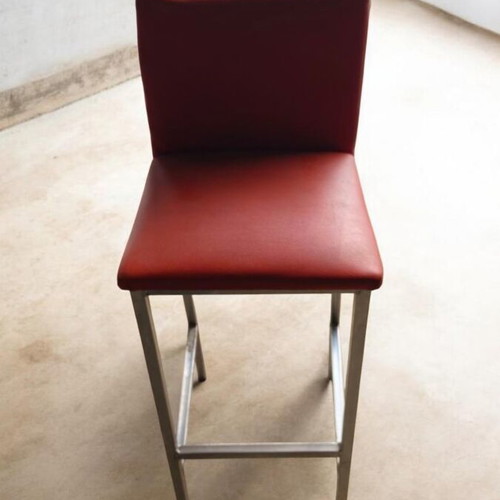 Bar stool metal used, sturdy handmade construction