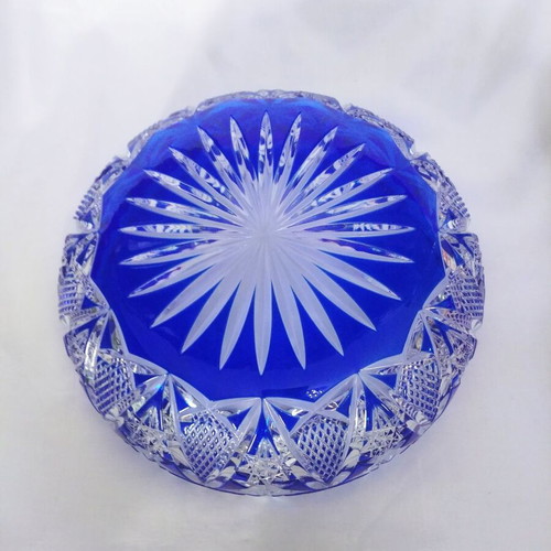 Nachtmann Rom Bleikristall blue bowl, new, Germany 50s