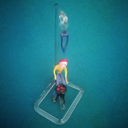 Murano glass handmade vintage decoration with chestnut seller figure