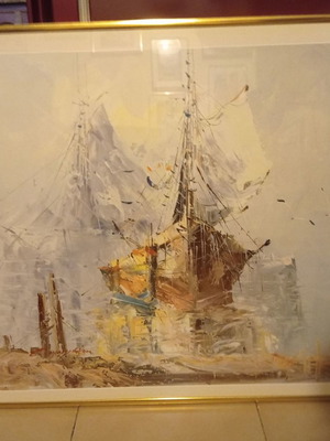 Κάδρο με θέμα Καράβι μεταχειρισμένο 61,5x80,5 εκ.