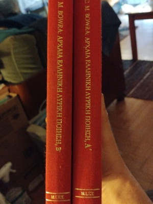 C.M Bowra Ancient Greek Lyric Poetry 2 volumes like new