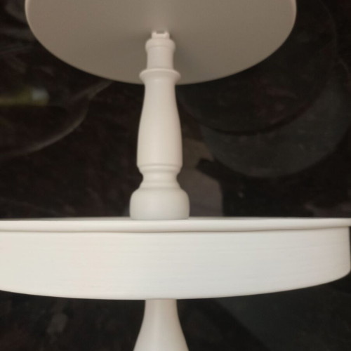 Metal white three-tier serving tray