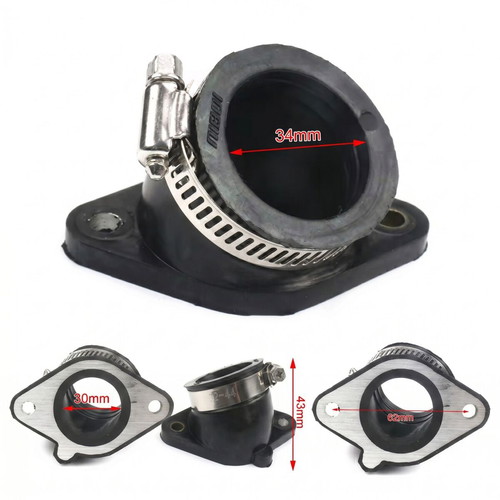 Motorcycle 34mm to 30mm Rubber Intake Manifold New
