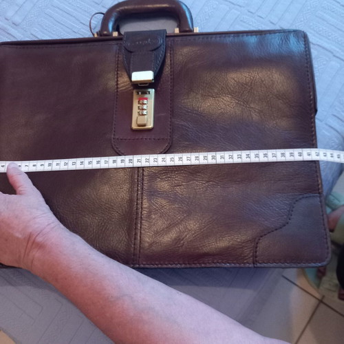 Leather professional bag brown, new, 42×30 cm