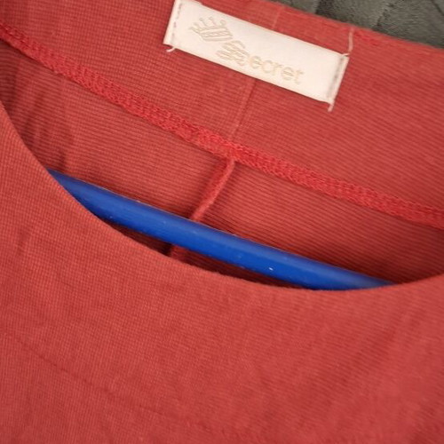 Midi dress coral color with front pockets like new
