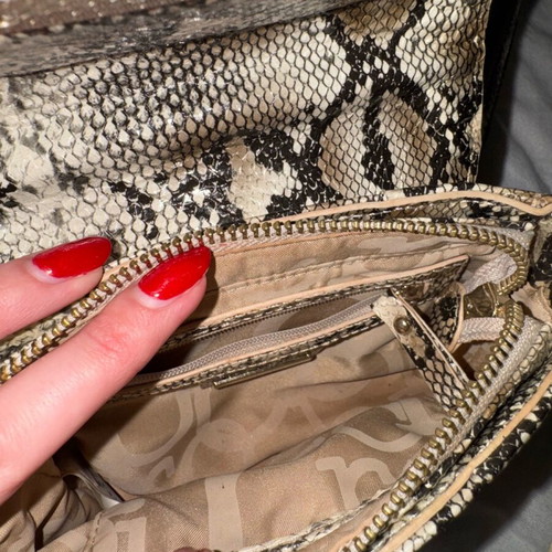 Rocco Barocco crossbody bag with snake print, new, black and gray