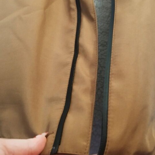 Brown waterproof jacket with lining and hood like new, XXL