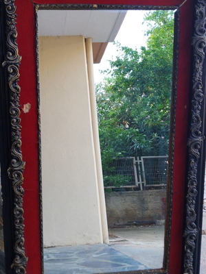 Vintage Love carved mirror used, large