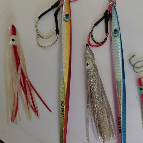 Shore Jigging Jigs new, Pregio Slash 80gr, Hayabusa Jack Eye Shot 60gr, Oceanic Team 60gr