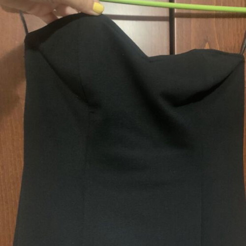 Strapless dress black like new with back zipper size S