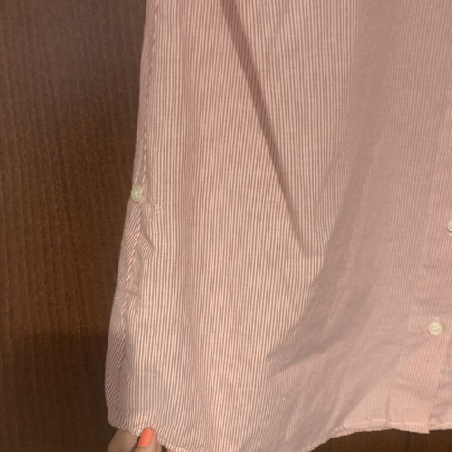 Shirt used, short sleeve, white and pink, size S