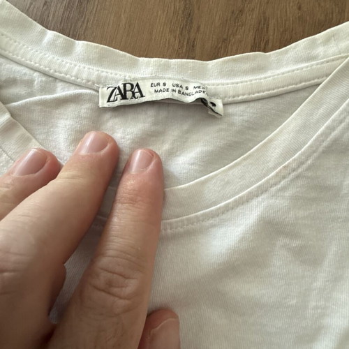 Zara white cotton T-shirt, size small