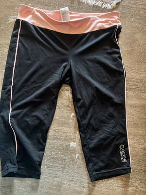 Cycling long leggings shorts like new, black and pink