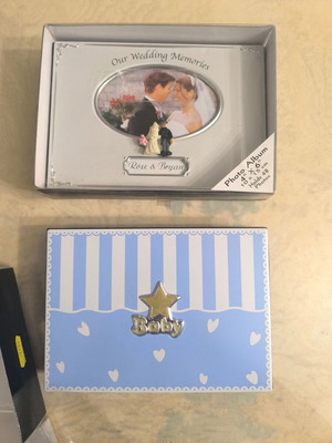 Wedding and baby photo albums in blue, like new