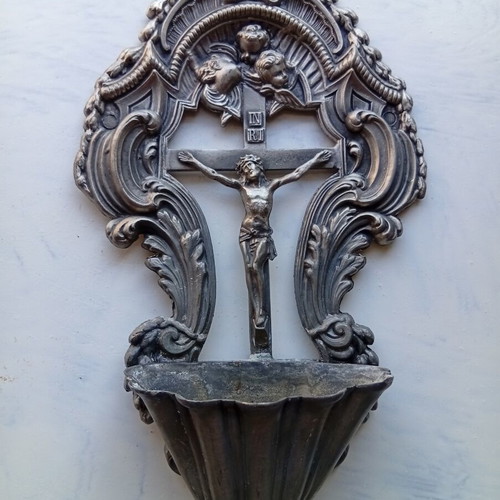 Holy Water Font with Christ and Cherubim, 28 cm