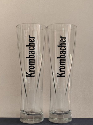 Krombacher beer glasses, pair, 0.4 l