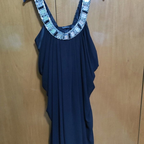 Libertee formal dress used, black with embroidered collar