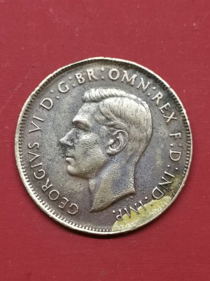 Australian 1 Penny Coin 1948 used, King George VI