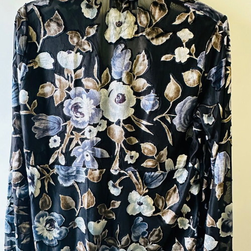 Vintage Morgan de Toi Floral Set with Viscose and Velvet like New