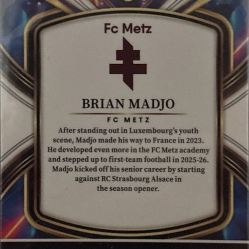 Panini Select 2025-26 Brian Madjo Rookie Card FC Metz new