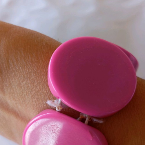 Bracelet 70's vintage style pink