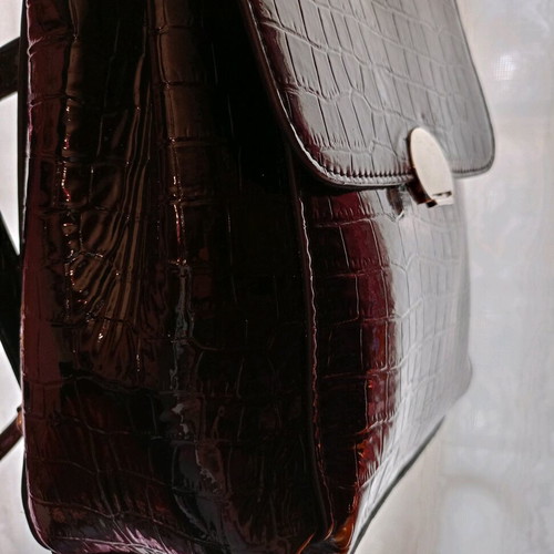 Black patent leather backpack like new
