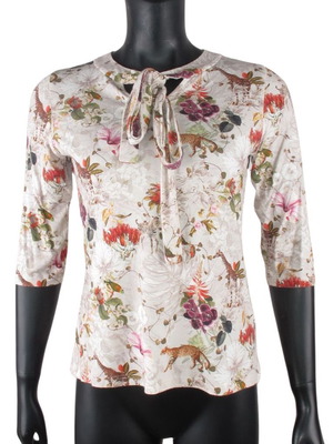 Camilla Thulin blouse size M-L with floral and animal print like new