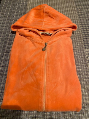 Velour hoodie sweatshirt used, coral color Myoow Mooow