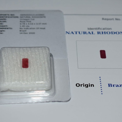 Natural Rhodonite 1.45 Carats with Certificate like new