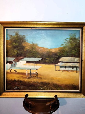 Πίνακας ζωγραφικής μεταχειρισμένος 70x60cm με χρυσό κάδρο