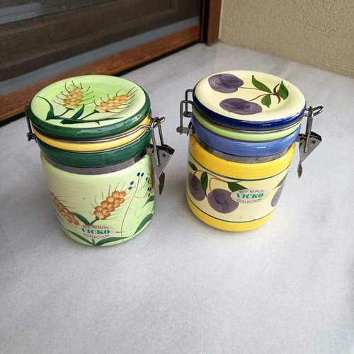 Vicko jars used, set of 2 for coffee or herbs
