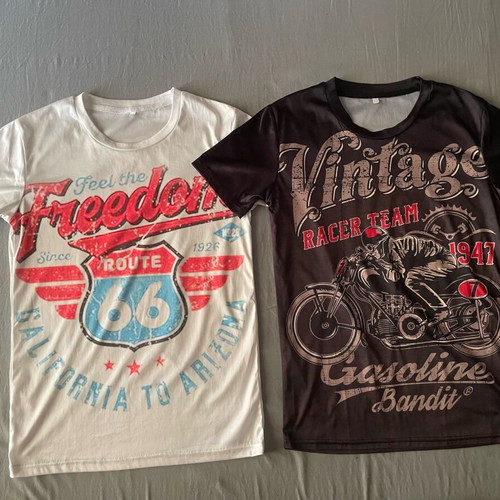 Men's T-shirt set size XXS new, black and white