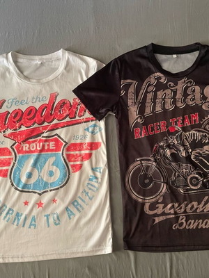 Men's T-shirt set size XXS new, black and white