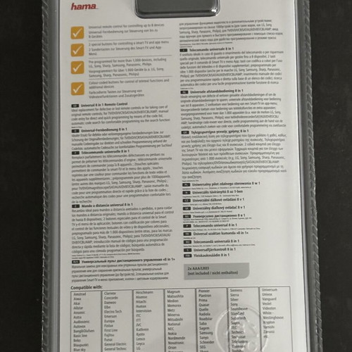 Hama Universal Remote Control 8 in 1 new, sealed