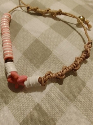 Macrame bracelet handmade with beads and starfish new, multicolor