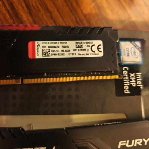 HyperX Fury DDR4 32GB RAM with 2x16GB modules 3200 speed for desktop, like new