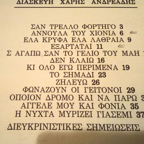 Marios Tokas song collection like new, arrangements for piano, organ, guitar