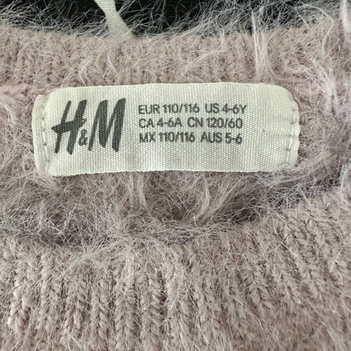 H&M Kids Sweater 4-6 Years Used, Fluffy Pink