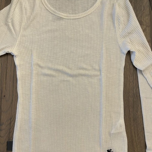 Abercrombie white sweater like new with sleeve button details
